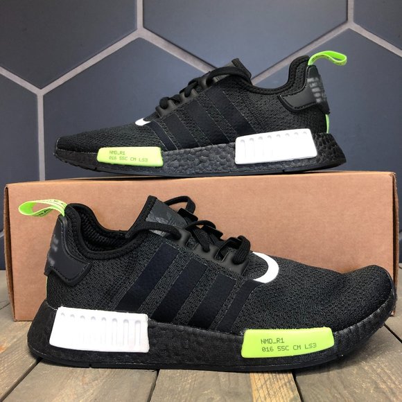 adidas nmd r1 black and green